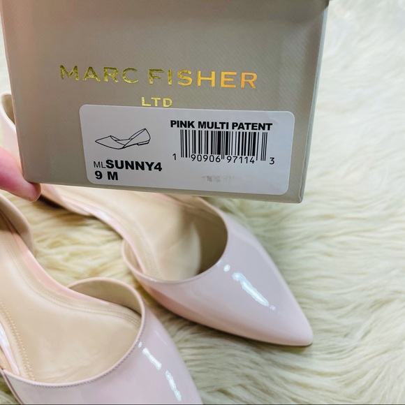 Marc Fisher D'ORSAY 'Sunny' nude patent flats - Picture 3 of 8